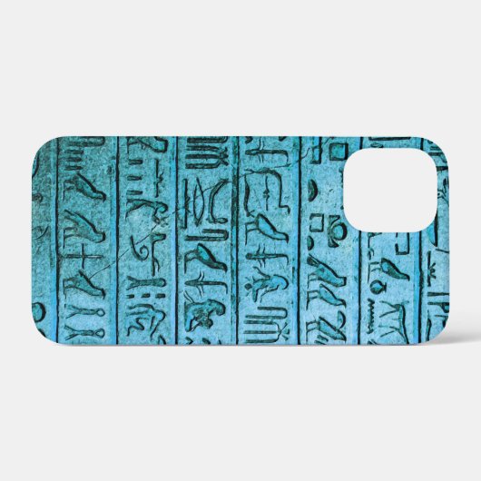 Oude Egyptische Hieroglyphs Blue Case-Mate iPhone Case (Achterkant (horizontaal))