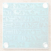 Oude Egyptische Hieroglyphs Blue Glazen Onderzetter (Achterkant)
