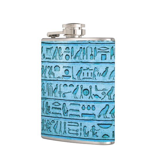 Oude Egyptische Hieroglyphs Blue Hip Flask Heupfles (Links)