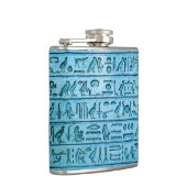 Oude Egyptische Hieroglyphs Blue Hip Flask Heupfles (Rechts)