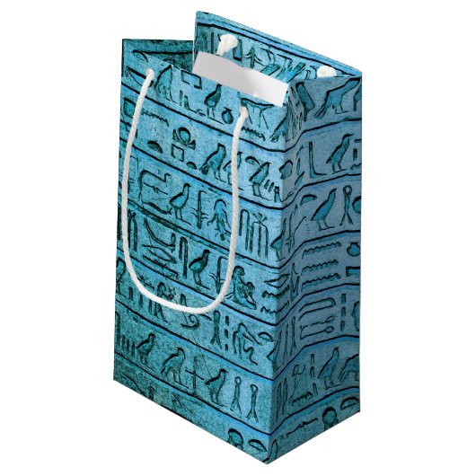 Oude Egyptische Hieroglyphs Blue Klein Cadeauzakje (Achterkant Gekanteld)