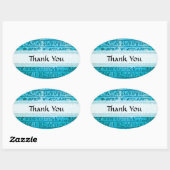 Oude Egyptische Hieroglyphs Blue Ovale Sticker (Vel)