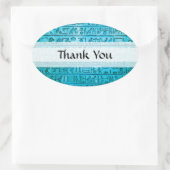 Oude Egyptische Hieroglyphs Blue Ovale Sticker (Tas)