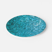 Oude Egyptische Hieroglyphs Blue Paper-Borden Papieren Bordje (Gekanteld)