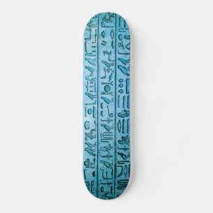 Oude Egyptische Hieroglyphs Blue Persoonlijk Skateboard