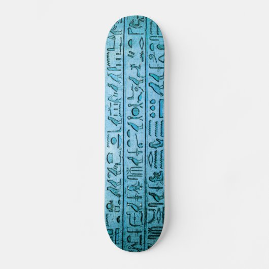 Oude Egyptische Hieroglyphs Blue Persoonlijk Skateboard (Voorkant)