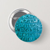 Oude Egyptische Hieroglyphs Blue Ronde Button 5,7 Cm (Voorkant /achterkant)