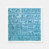 Oude Egyptische Hieroglyphs Blue Servetten (Voorkant)