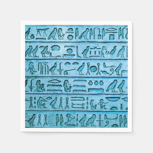 Oude Egyptische Hieroglyphs Blue Servetten (Voorkant)