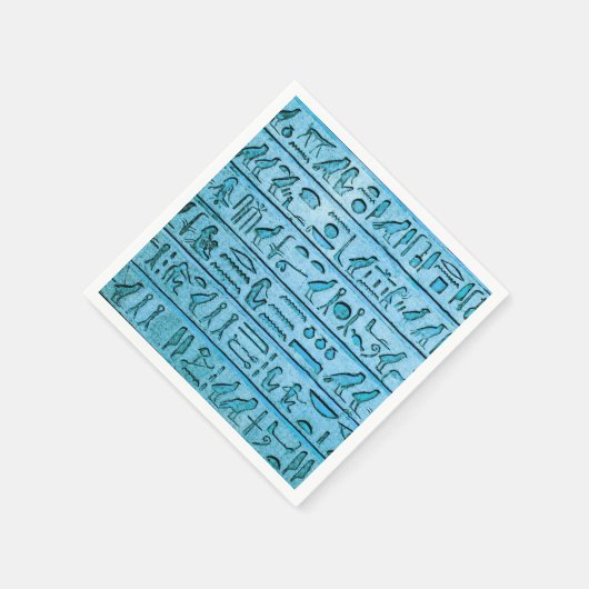 Oude Egyptische Hieroglyphs Blue Servetten (Hoek)