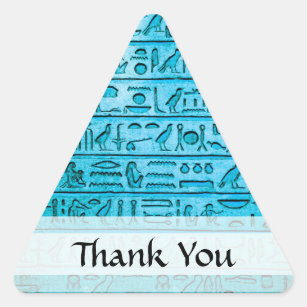 Oude Egyptische Hieroglyphs Blue Sticker