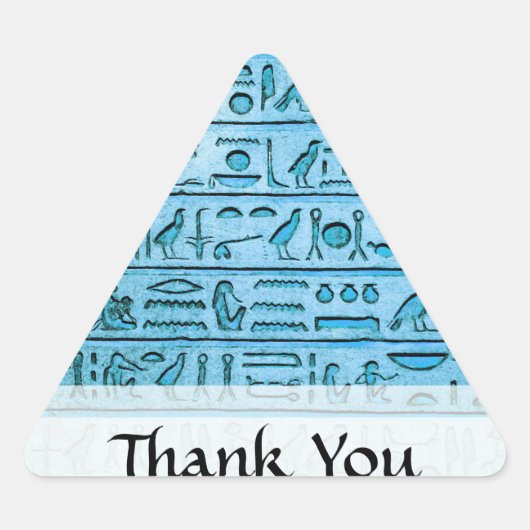 Oude Egyptische Hieroglyphs Blue Sticker (Voorkant)
