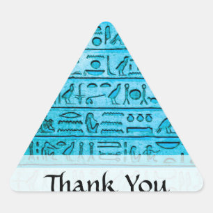 Oude Egyptische Hieroglyphs Blue Sticker
