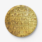Oude Egyptische Hieroglyphs Borden voor geel papie Papieren Bordje (Voorkant)