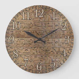 Oude Egyptische Hieroglyphs Designer Clock Grote Klok