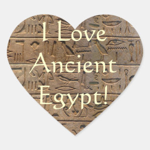 Oude Egyptische Hieroglyphs Designer Gift Hart Sticker