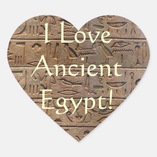 Oude Egyptische Hieroglyphs Designer Gift Hart Sticker (Voorkant)