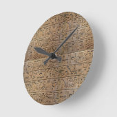 Oude Egyptische Hieroglyphs Designer Gift Ronde Klok (Hoek)
