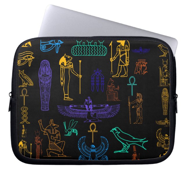 Oude Egyptische Hieroglyphs en Symbolen Laptop Sleeve (Voorkant)
