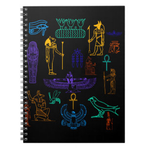 Oude Egyptische Hieroglyphs en Symbolen Notitieboek