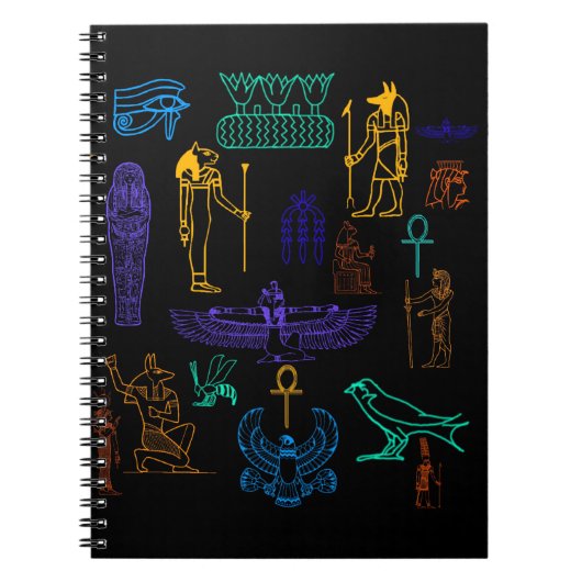 Oude Egyptische Hieroglyphs en Symbolen Notitieboek (Voorkant)