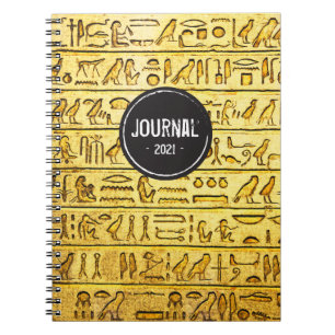 Oude Egyptische Hieroglyphs - Geel Notitieboek