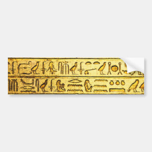Oude Egyptische Hieroglyphs Gele Bumpersticker