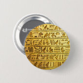 Oude Egyptische Hieroglyphs Gele Button (Voorkant /achterkant)