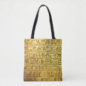 Oude Egyptische Hieroglyphs Gele Canvas tas (Voorkant)