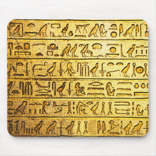 Oude Egyptische Hieroglyphs Gele Muismat (Voorkant)
