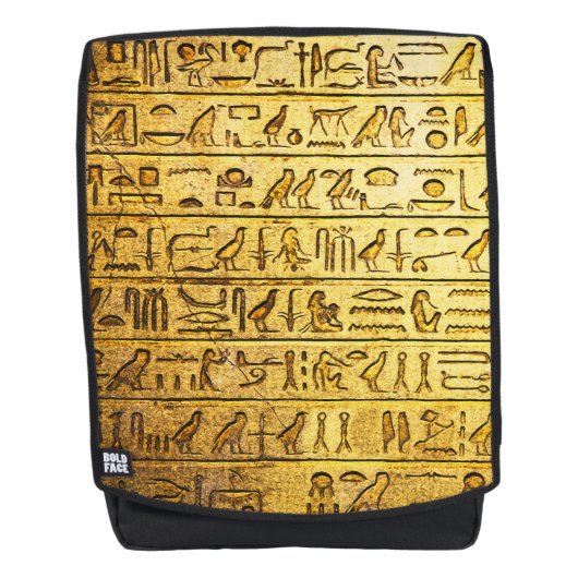 Oude Egyptische Hieroglyphs Gele rugzak Rugtassen (Voorkant)