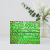 Oude Egyptische Hieroglyphs Green Briefkaart (Staand voorkant)