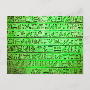 Oude Egyptische Hieroglyphs Green Briefkaart