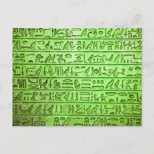 Oude Egyptische Hieroglyphs Green Briefkaart (Voorkant)