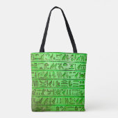 Oude Egyptische Hieroglyphs Green Canvas tas (Achterkant)
