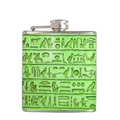 Oude Egyptische Hieroglyphs Green Heupfles (Voorkant)