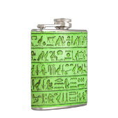 Oude Egyptische Hieroglyphs Green Heupfles (Rechts)