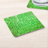 Oude Egyptische Hieroglyphs Green Kartonnen Onderzetters (Schuin)