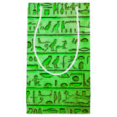 Oude Egyptische Hieroglyphs Green Klein Cadeauzakje (Voorkant)