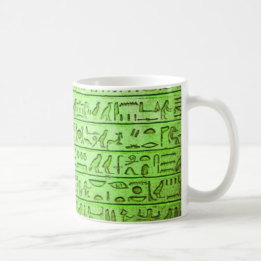 Oude Egyptische Hieroglyphs Green Koffiemok (Rechts)