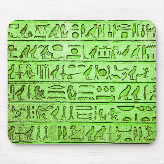 Oude Egyptische Hieroglyphs Green Muismat (Voorkant)