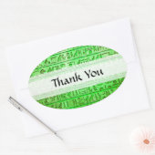 Oude Egyptische Hieroglyphs Green Ovale Sticker (Envelop)