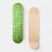 Oude Egyptische Hieroglyphs Green Persoonlijk Skateboard (Voorkant)