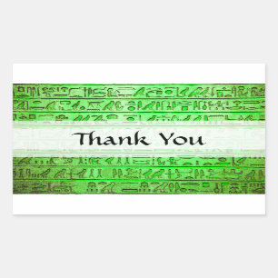 Oude Egyptische Hieroglyphs Green Rechthoekige Sticker