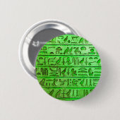 Oude Egyptische Hieroglyphs Green Ronde Button 5,7 Cm (Voorkant /achterkant)