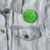 Oude Egyptische Hieroglyphs Green Ronde Button 5,7 Cm (In situ)