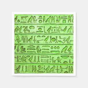 Oude Egyptische Hieroglyphs Green Servet