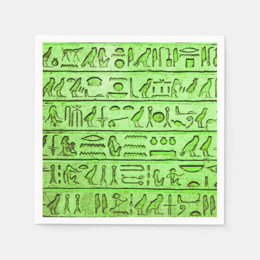 Oude Egyptische Hieroglyphs Green Servet (Voorkant)