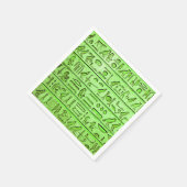 Oude Egyptische Hieroglyphs Green Servet (Hoek)