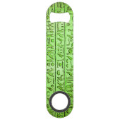 Oude Egyptische Hieroglyphs Green Speed Flessenopener (Achterkant)